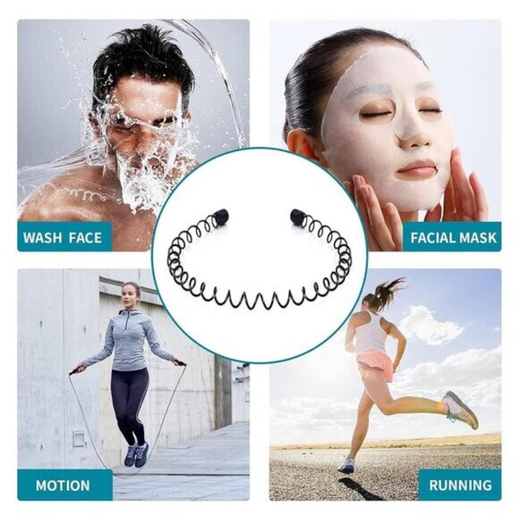 ⚡Men I-New 3pcs Metal Fashion Unisex Wavy Outdoor Sport Simple Elastic Headbands - Picture 4 of 5
